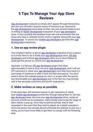 5 tips to manage your app store reviews