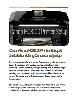 Canon Pixma MG8120 Printer Setup -converted