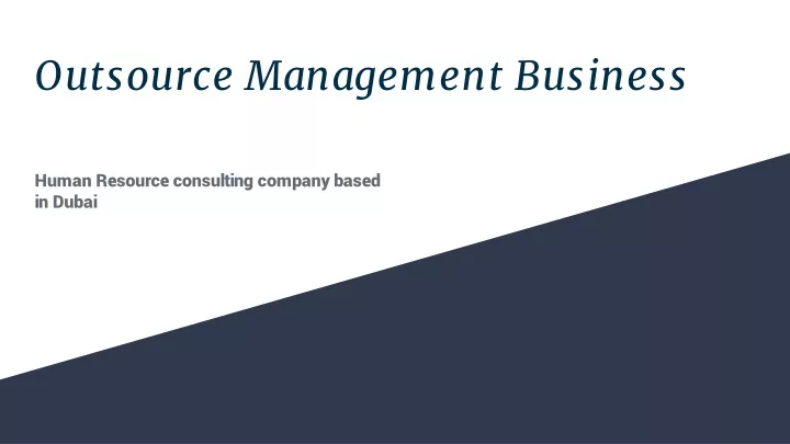 outsource management business