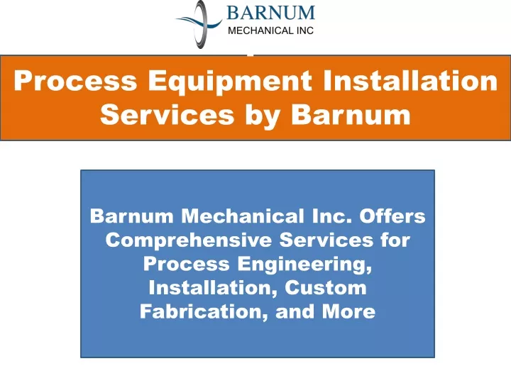 p p rocess equipment installation services