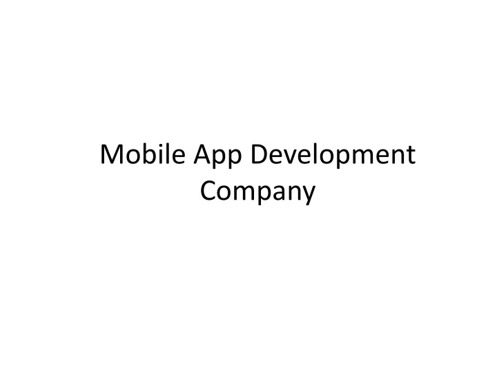 mobile app development company