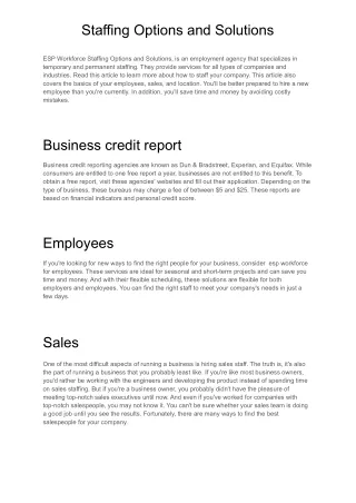 staffing options and solutions
