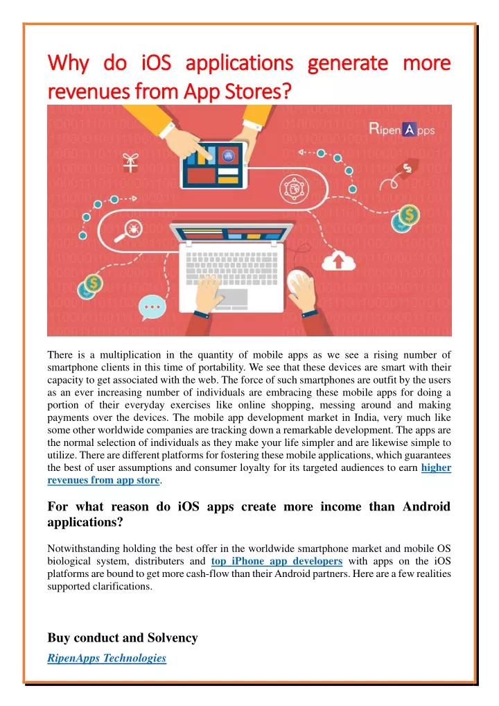 why do ios applications generate more