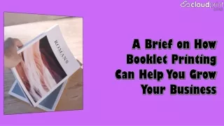 a brief on how booklet printing can help you grow