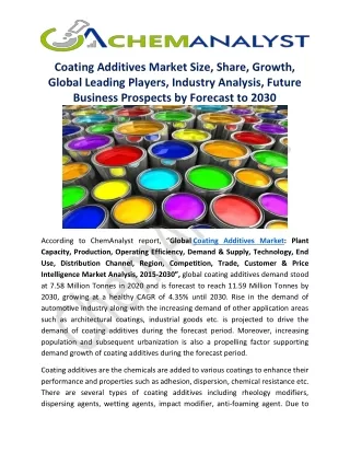 coating additives market size share growth global