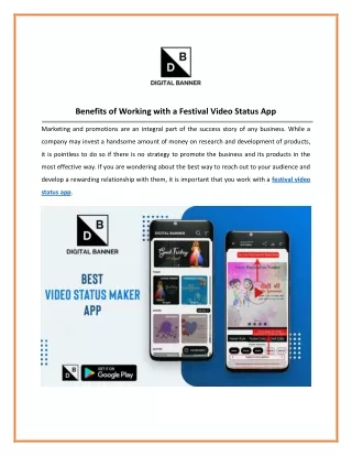 Digital Banner - The Best Festival Video Status Maker App in 2022
