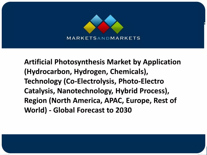 artificial photosynthesis market by application