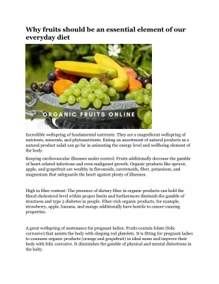 why fruits should be an essential element