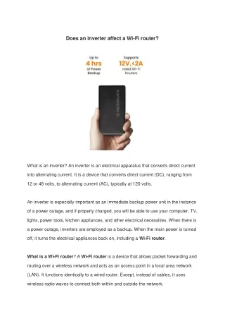 Does an inverter affect a WiFi Router