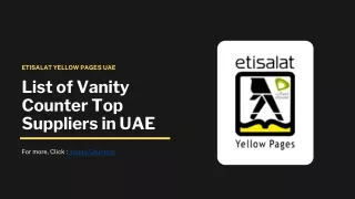 List of Vanity Counter Top Suppliers in UAE