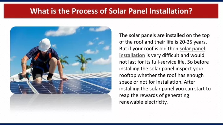 what is the process of solar panel installation