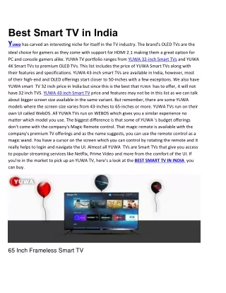 best smart tv in india y uwa has carved