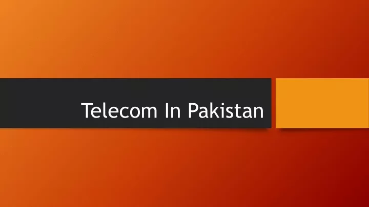 telecom in pakistan