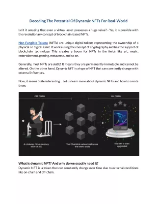 Decoding The Potential Of Dynamic NFTs For Real-World