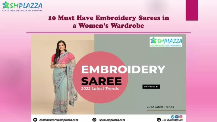 10 must have embroidery sarees in a women
