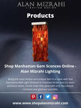 Shop Manhattan Gem Sconces Online - Alan Mizrahi Lighting