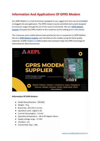 information and applications of gprs modem
