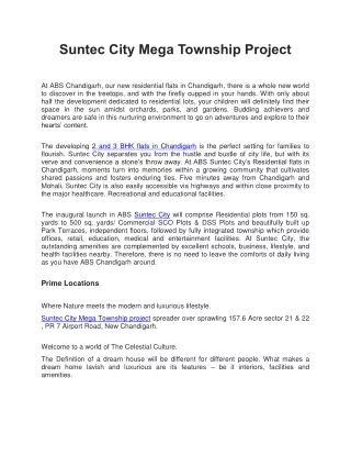 Suntec City Mega Township Project