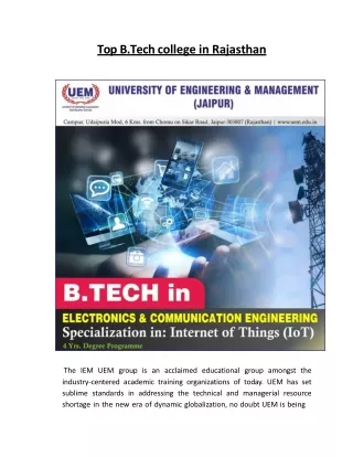 top btech college in rajasthan