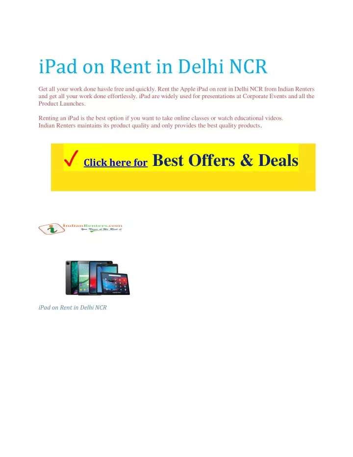 ipad on rent in delhi ncr get all your work done