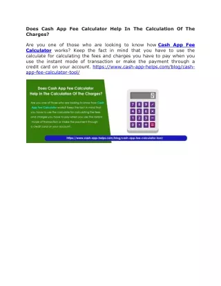 does cash app fee calculator help