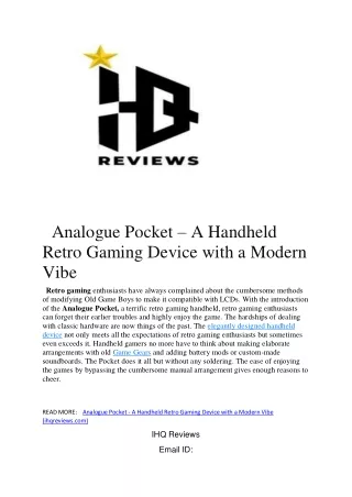 analogue pocket a handheld retro gaming device