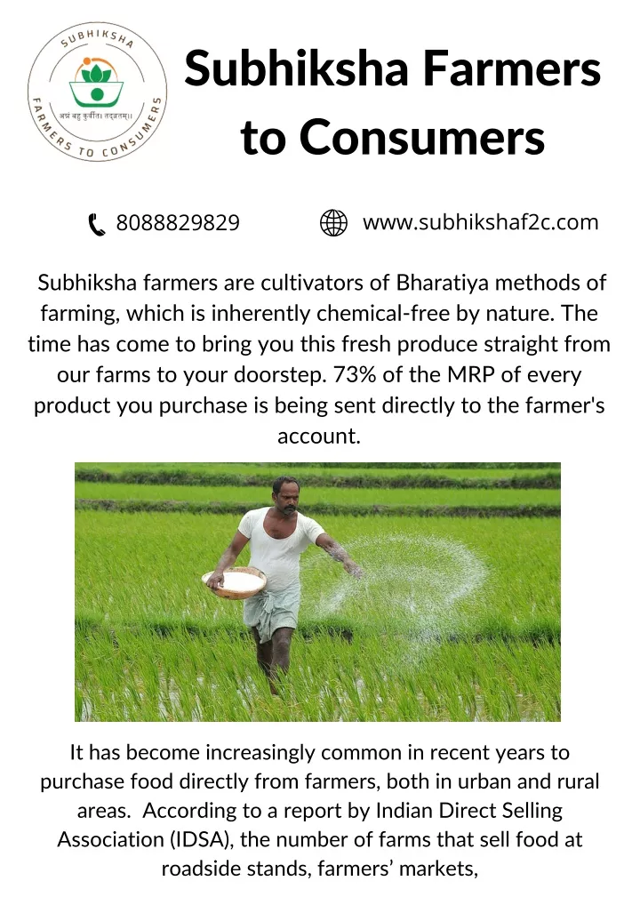 subhiksha farmers to consumers farming which