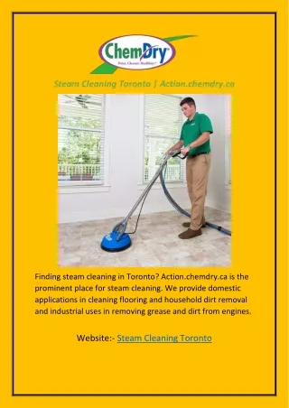Steam Cleaning Toronto | Action.chemdry.ca