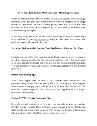 boost your taxi business with uber clone