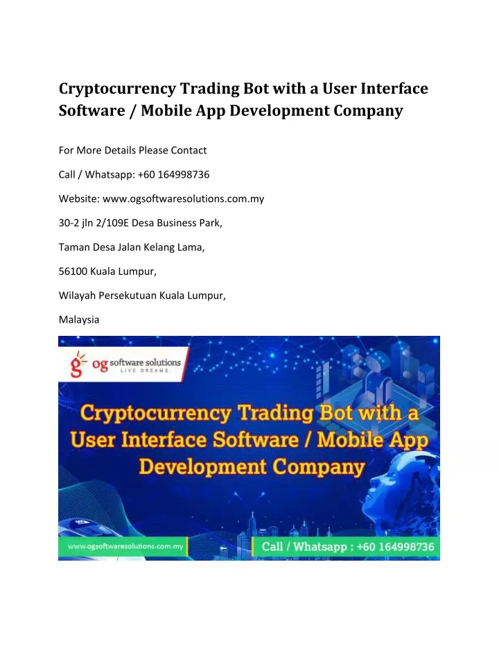 cryptocurrency trading bot with a user interface