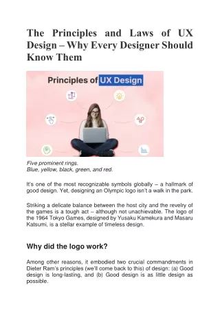 The Principles and Laws of UX Design
