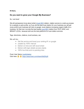 I will do monthly 1300 local citations for gmb ranking and local seo