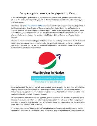 Complete guide on us visa fee payment in Mexico