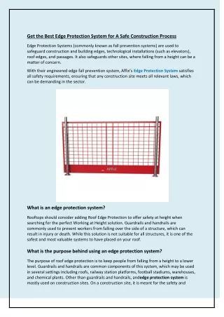 get the best edge protection system for a safe