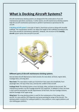 what is docking aircraft systems
