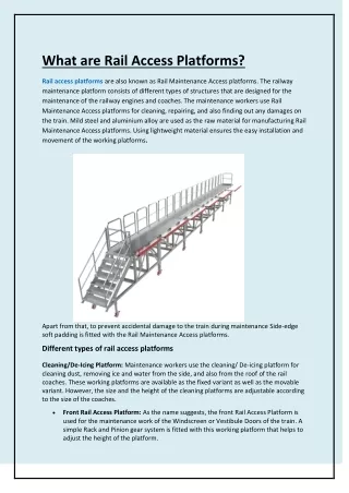 what are rail access platforms