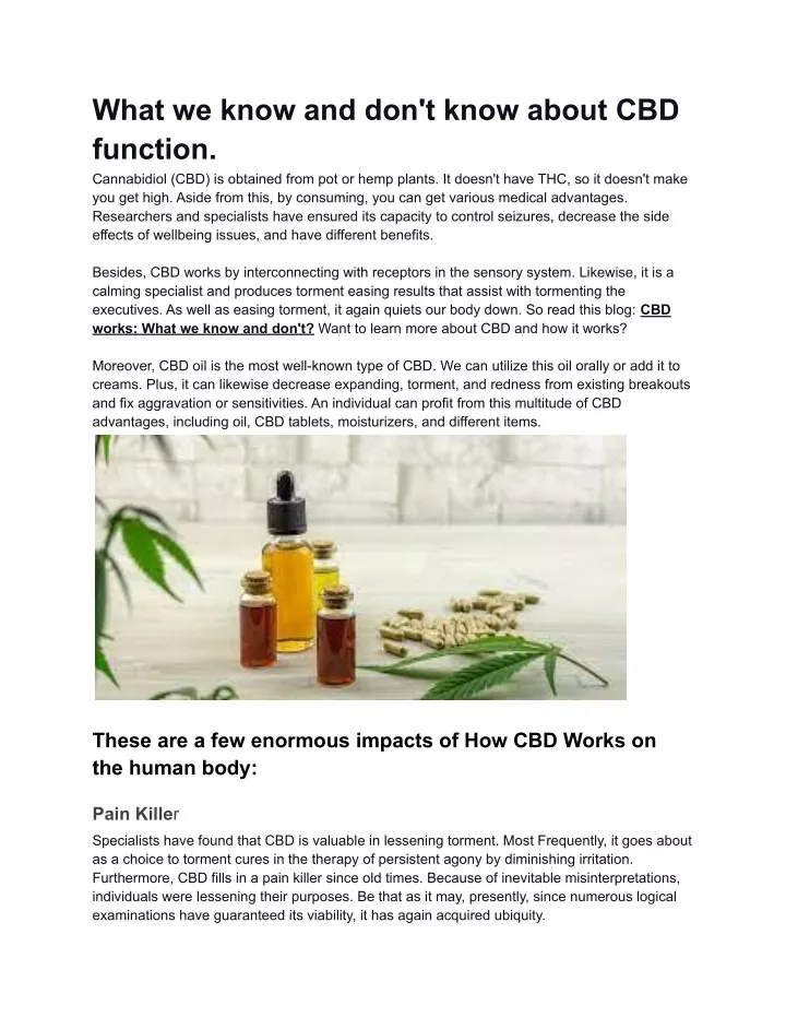 what we know and don t know about cbd function