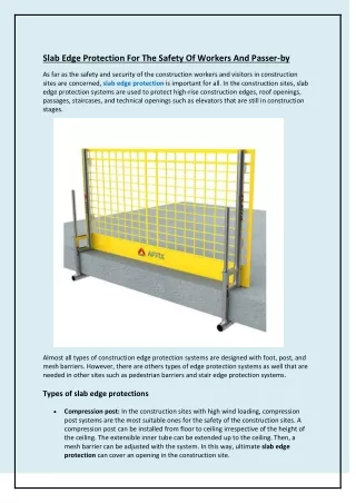 slab edge protection for the safety of workers