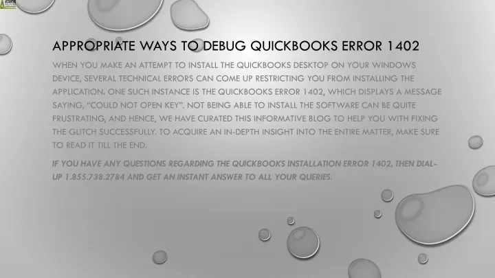 appropriate ways to debug quickbooks error 1402