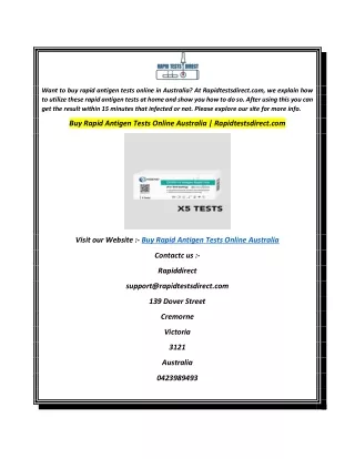 Buy Rapid Antigen Tests Online Australia  Rapidtestsdirect.com