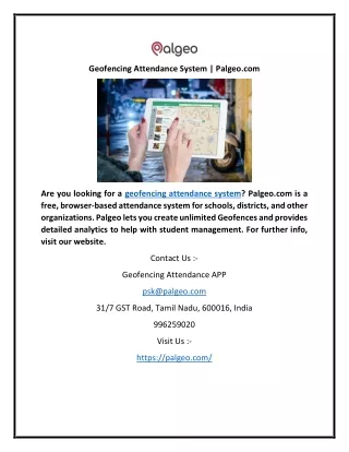 geofencing attendance system palgeo com