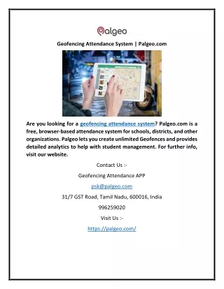Geofencing Attendance System | Palgeo.com