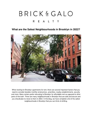 What are the Safest Neighborhoods in Brooklyn in 2022