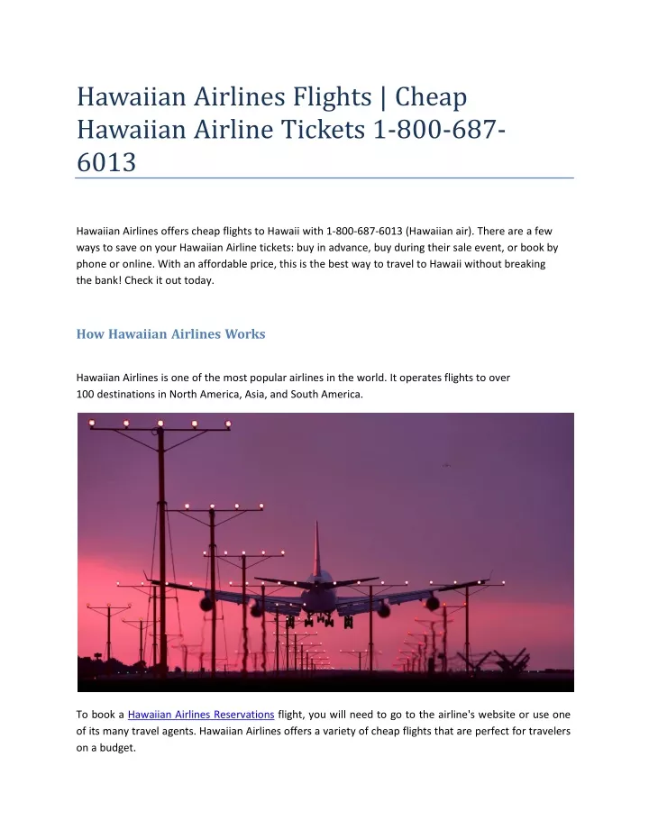 hawaiian airlines flights cheap hawaiian airline