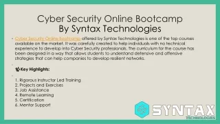 Cyber Security Online Bootcamp