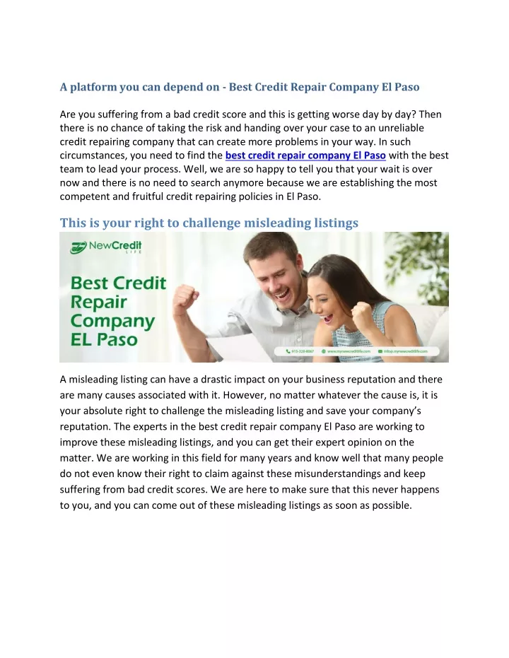 a platform you can depend on best credit repair