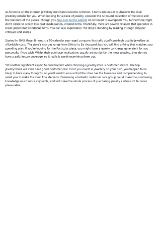 as far more on the internet jewellery merchants