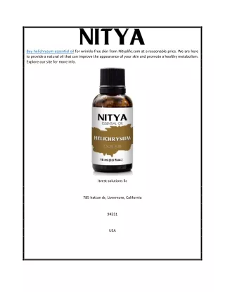 Buy Helichrysum Essential Oil  Nityalife.com