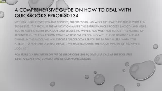 a comprehensive guide on how to deal with quickbooks error 30134