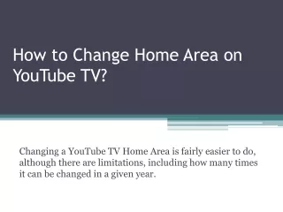 how to change home area on youtube tv